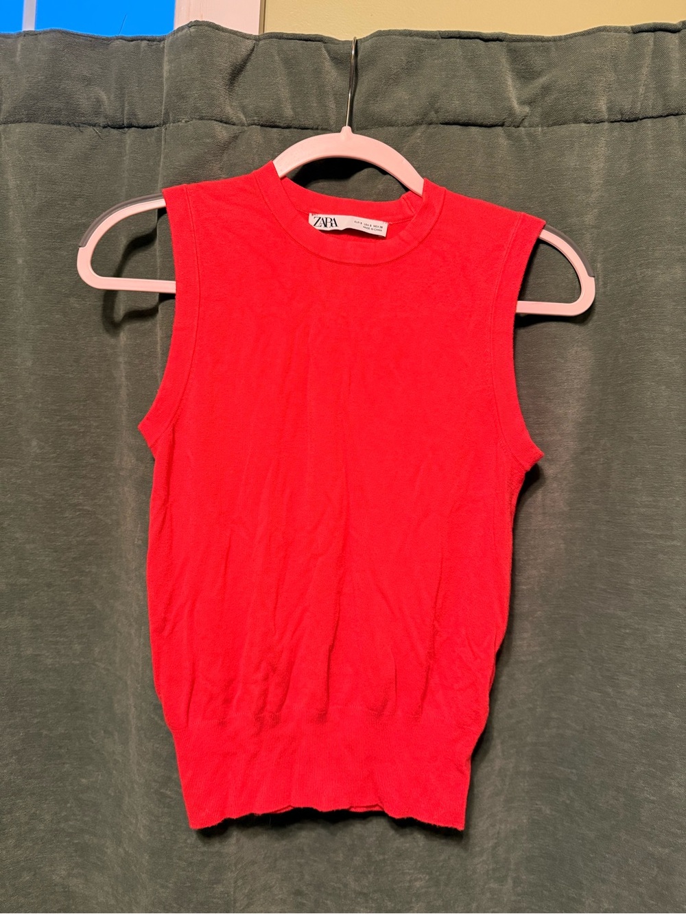 Zara Bright Pink Ribbed Sleeveless Tank